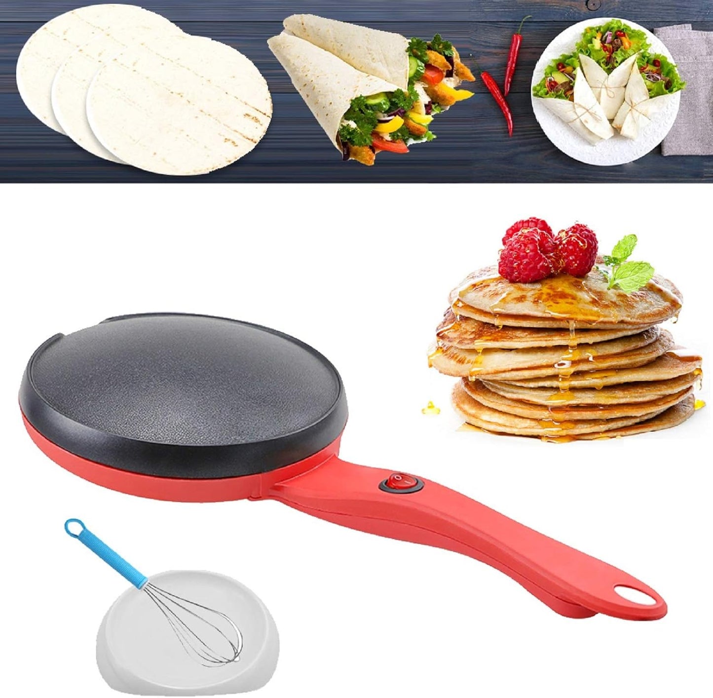 Portable Electric Crepe Maker - Non-Stick Hotplate
