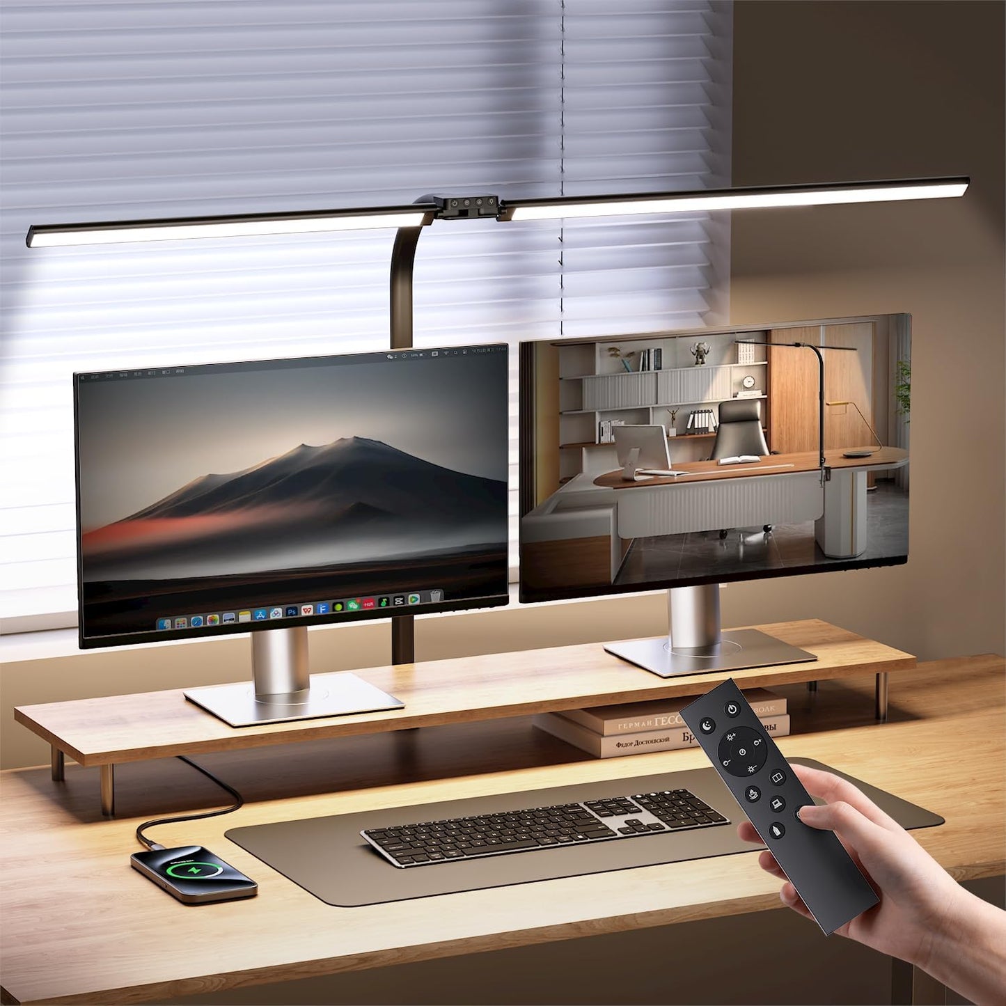 AUSDOM 24W LED Desk Lamp: Ultra Bright & Auto Dimming