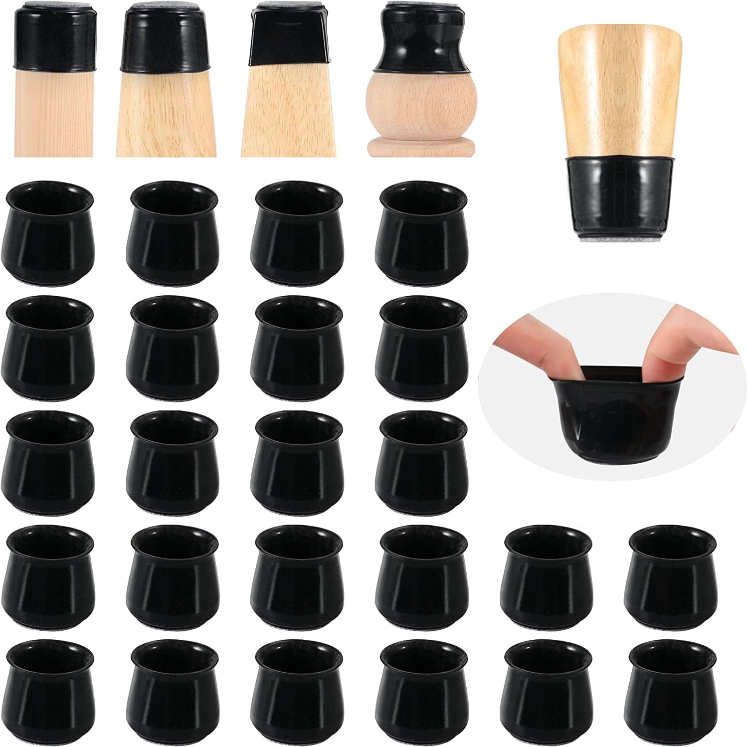 Mute Furniture Protection: SOLORI 24PCS Chair Leg Caps