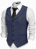 Men's Suit Vest Slim Fit Waistcoat Notch Lapel - Textured Fabric