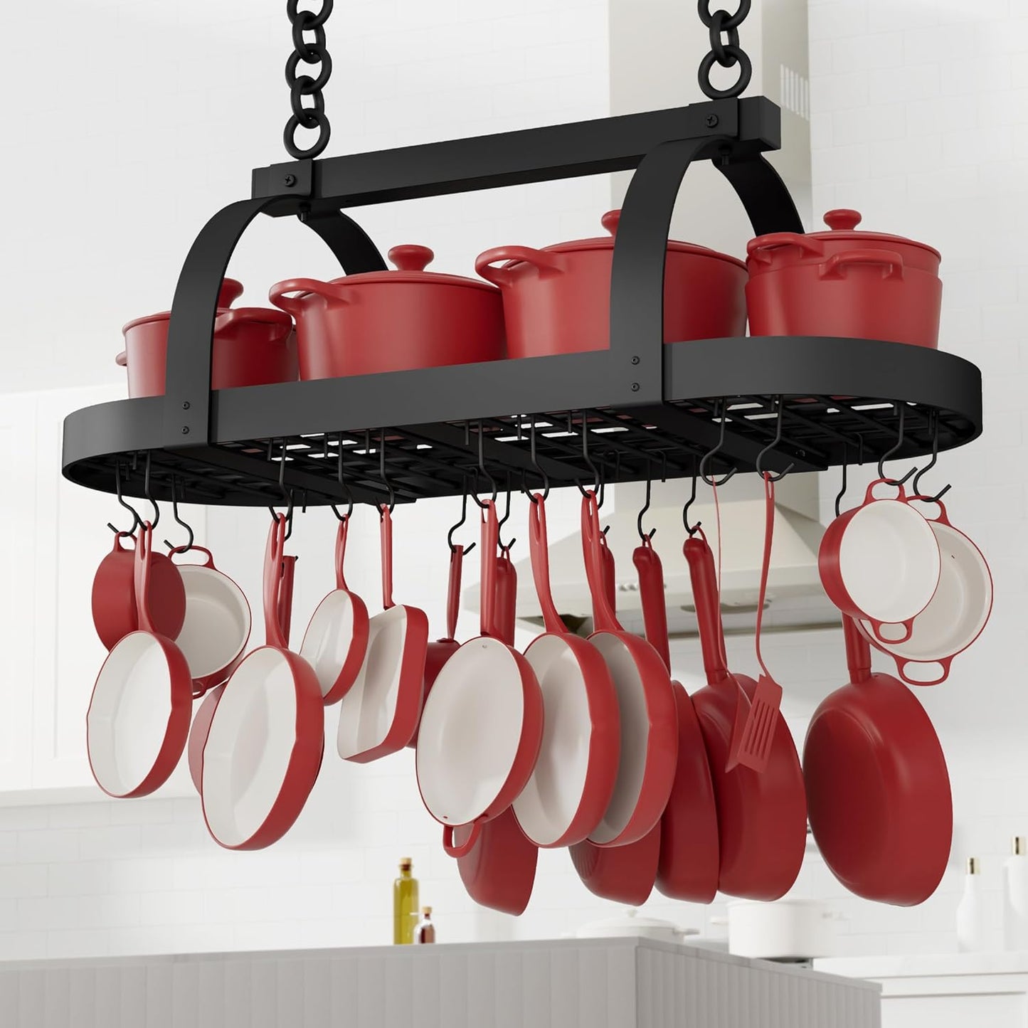 KES 48 Inch Large Hanging Pot Rack for Kitchen Organization