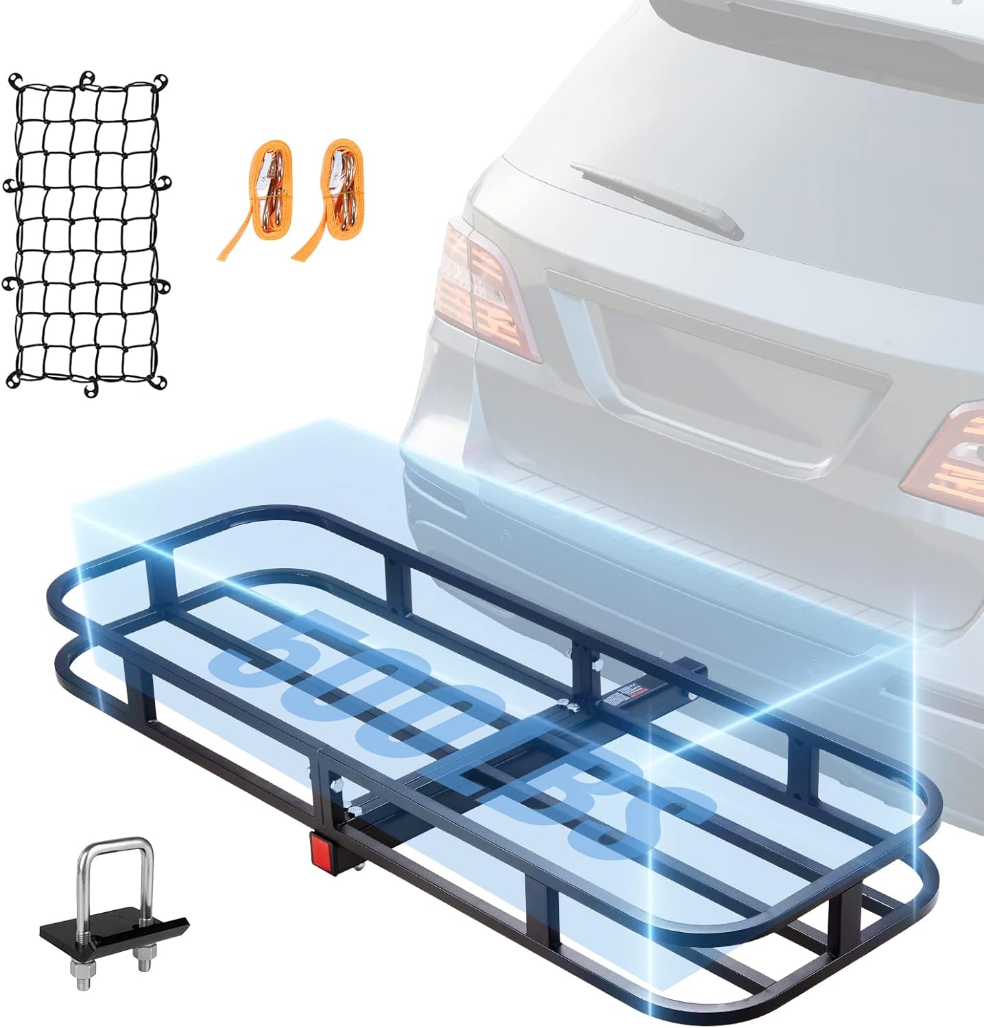 VEVOR Hitch Cargo Carrier: 500lb Capacity Steel Rack
