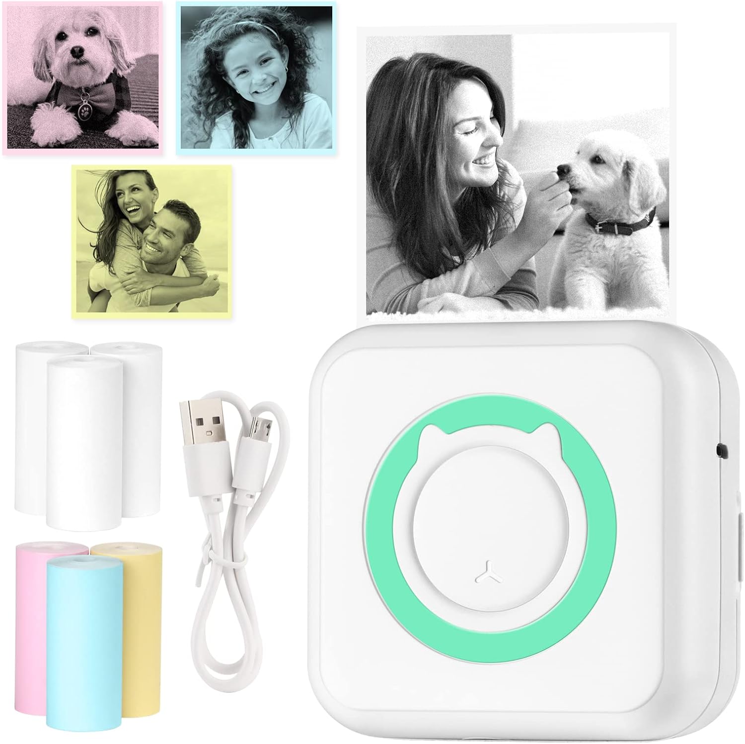 Mini Wireless Printer + 6 Paper Rolls: Print On-The-Go!