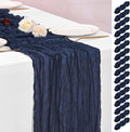 Navy Blue Cheesecloth Table Runners 16 Pack 10ft - Elegant Gauze