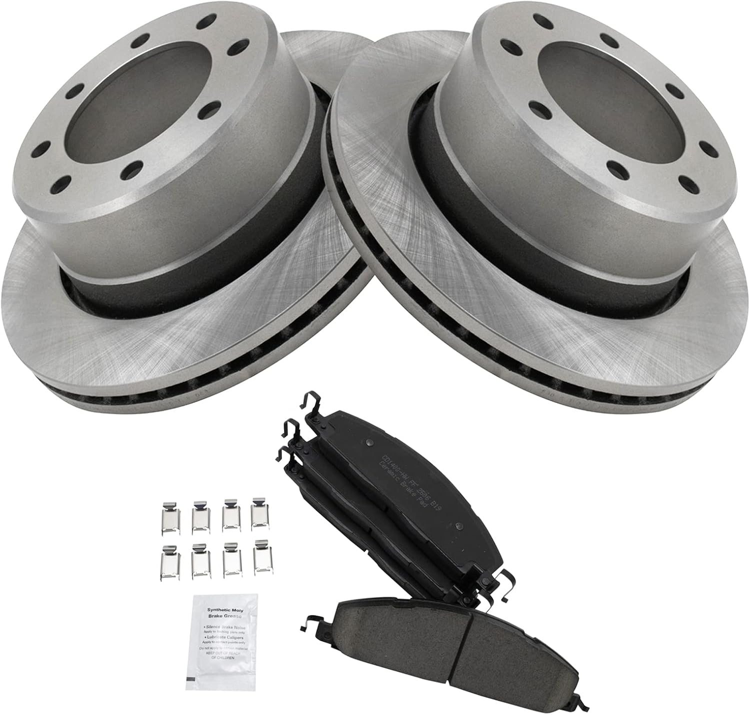 TRQ Rear Brake Pad & Rotor Kit for Dodge Ram 2500 3500 1500