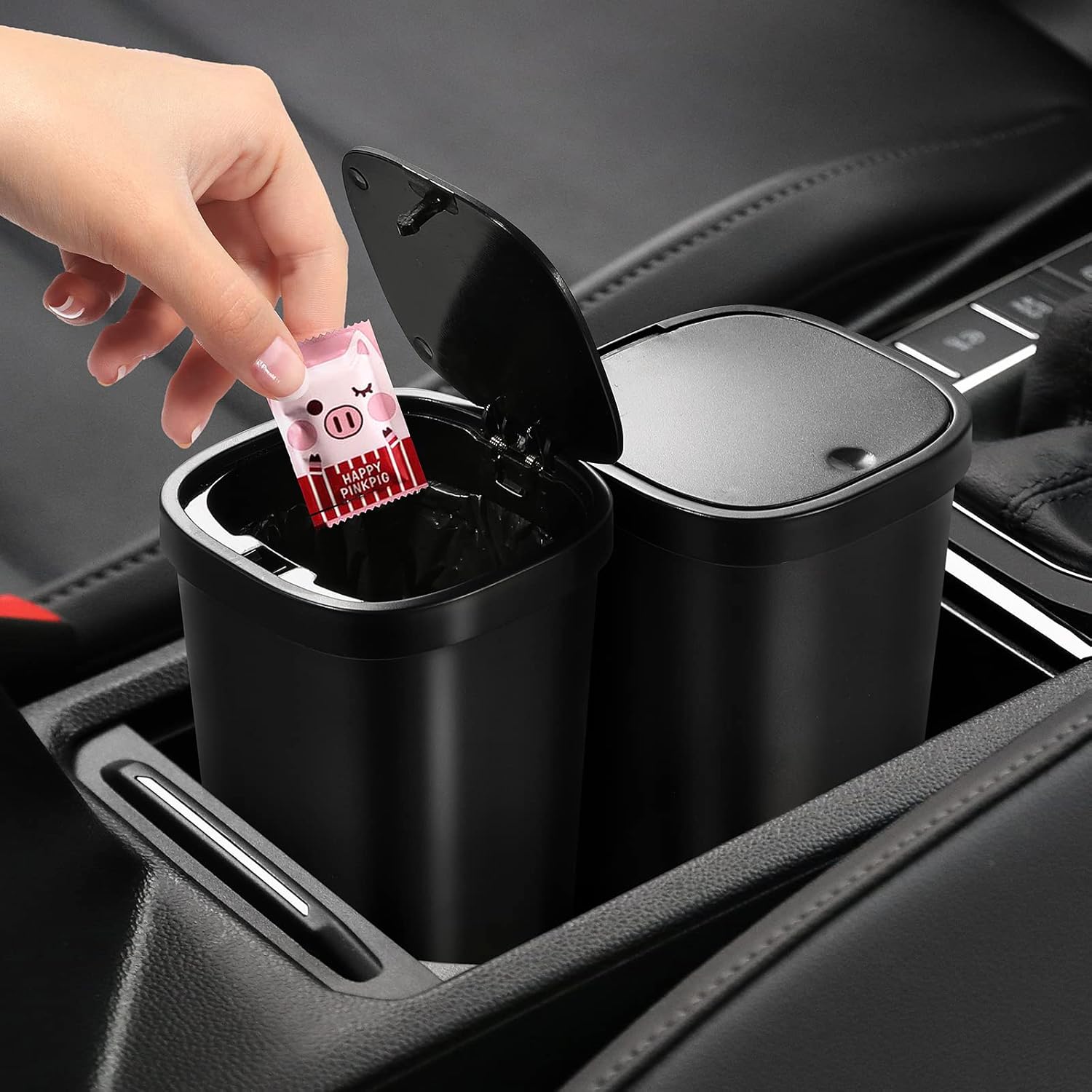 Compact Mini Trash Can Set - Easy Clean, Push-Button Open