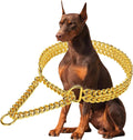 Stainless Steel 18K Gold Dog Chain Collar - Adjustable Cuban Link