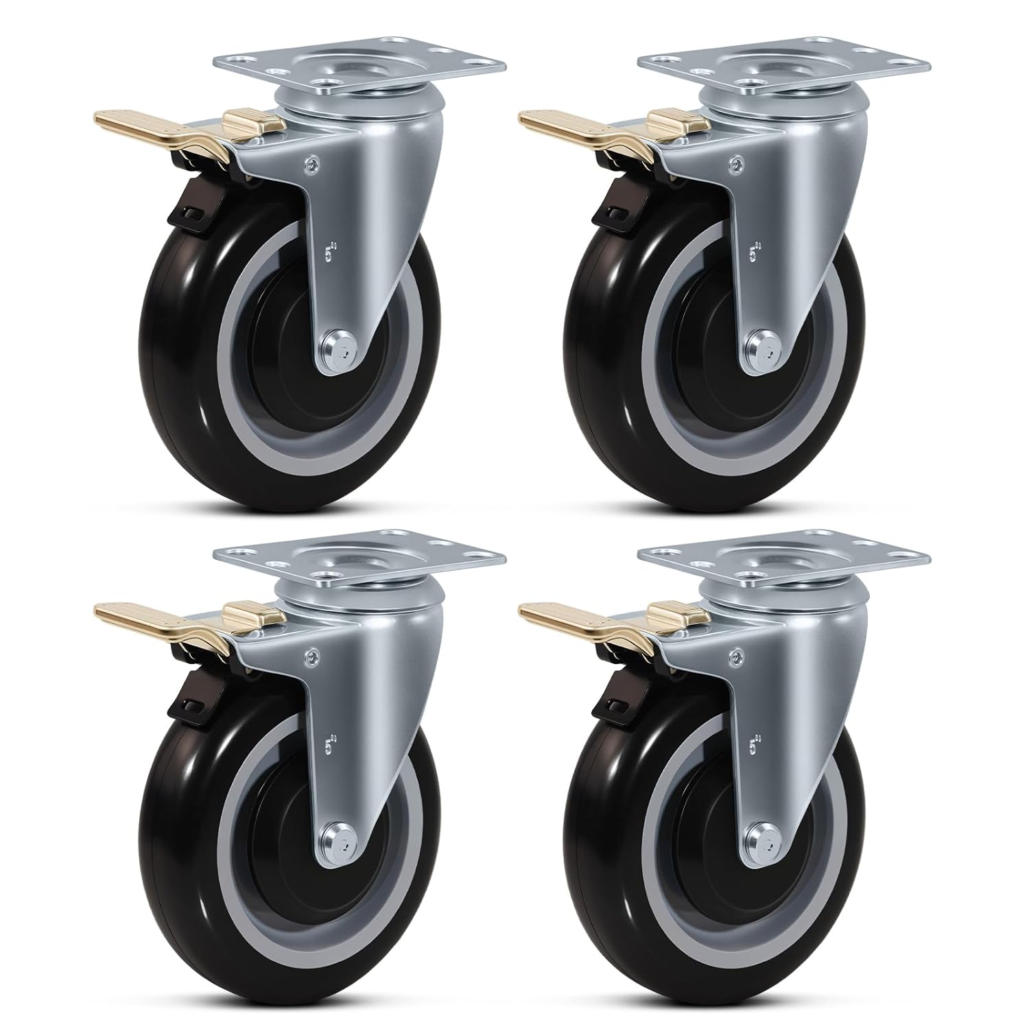 5 Inch Caster Set of 4 for Heavy Duty Industrial Use