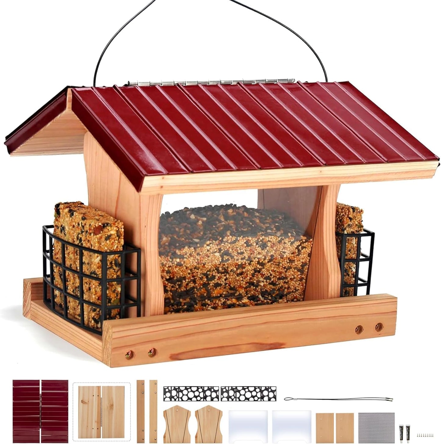XL Large Hopper Bird Feeders for Outside - DIY Kits for Adults