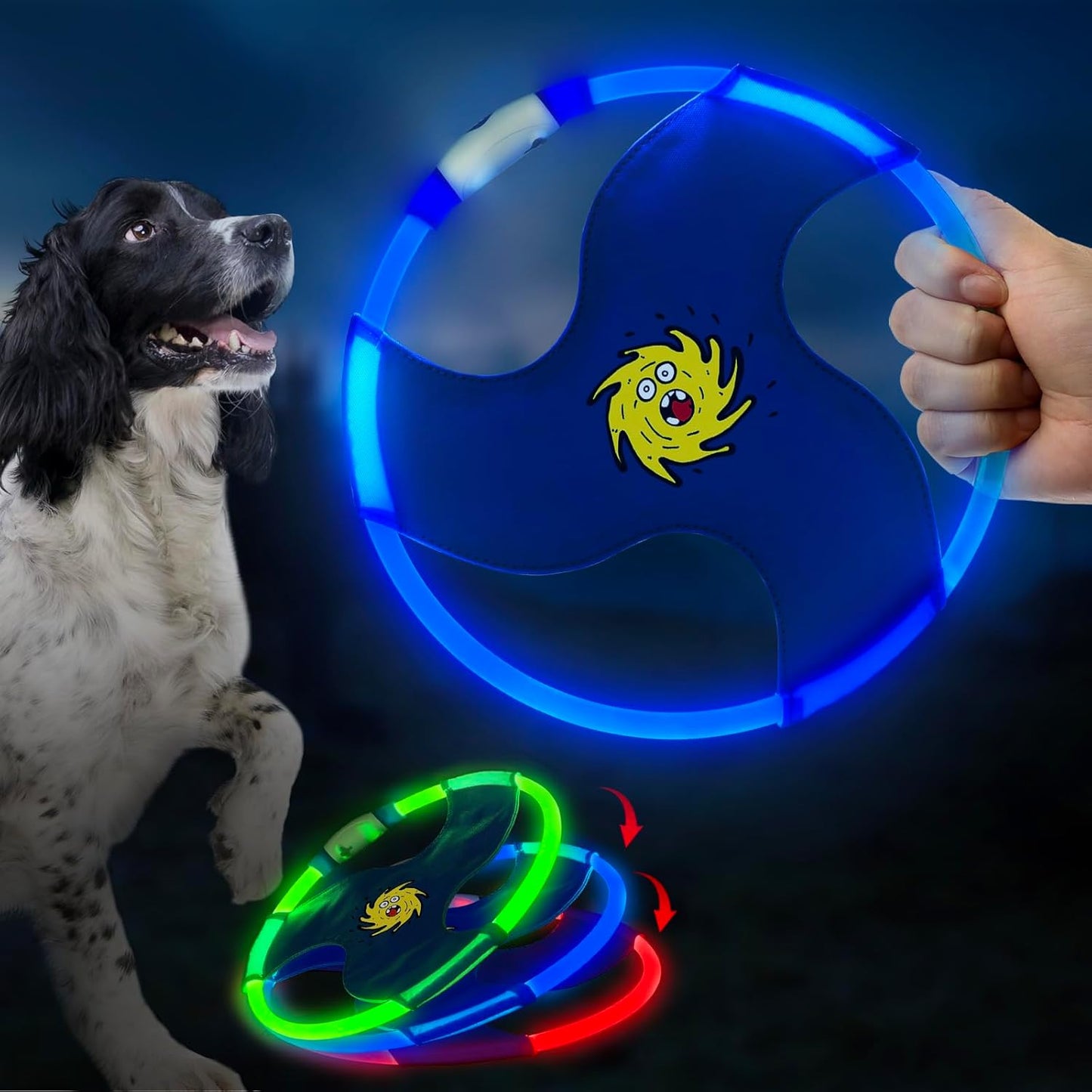 Glowing Nylon Dog Flying Disc - Vizbrite