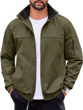 Mens Lightweight Bomber Jacket Stand Collar Windbreaker - Versatile