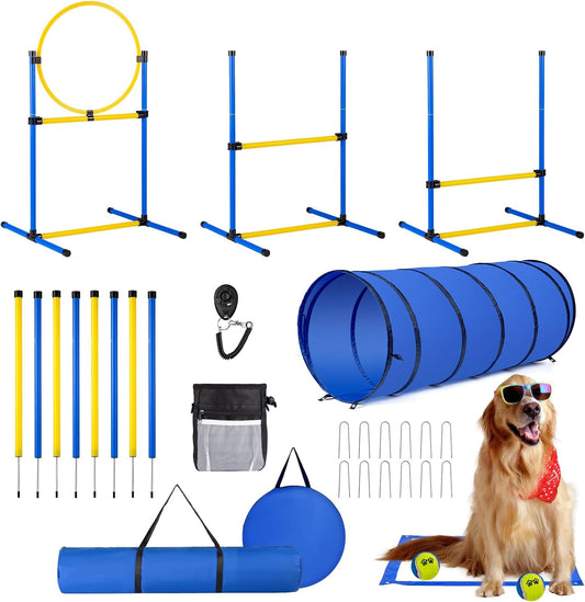 Dog Agility Course Backyard Set for Fun and Active Pets