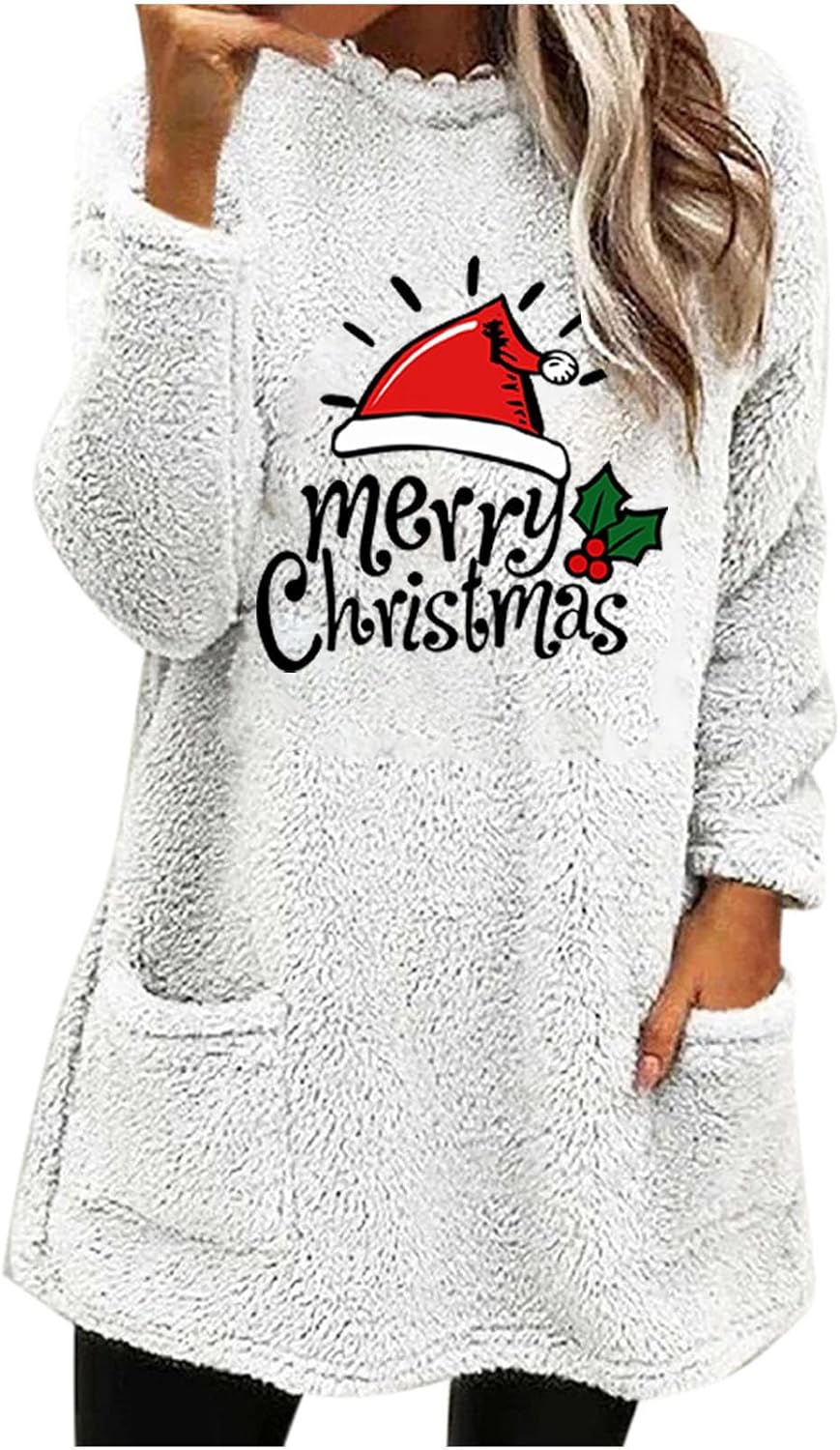 Festive Sherpa Fleece Christmas Sweatshirts by Cethrio