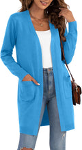 Women's Classic Cardigan Sweater - Lightweight Open Front Midi