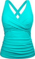 Underwire Tankini Top Twist V Neck - Tummy Control Support Firpearl