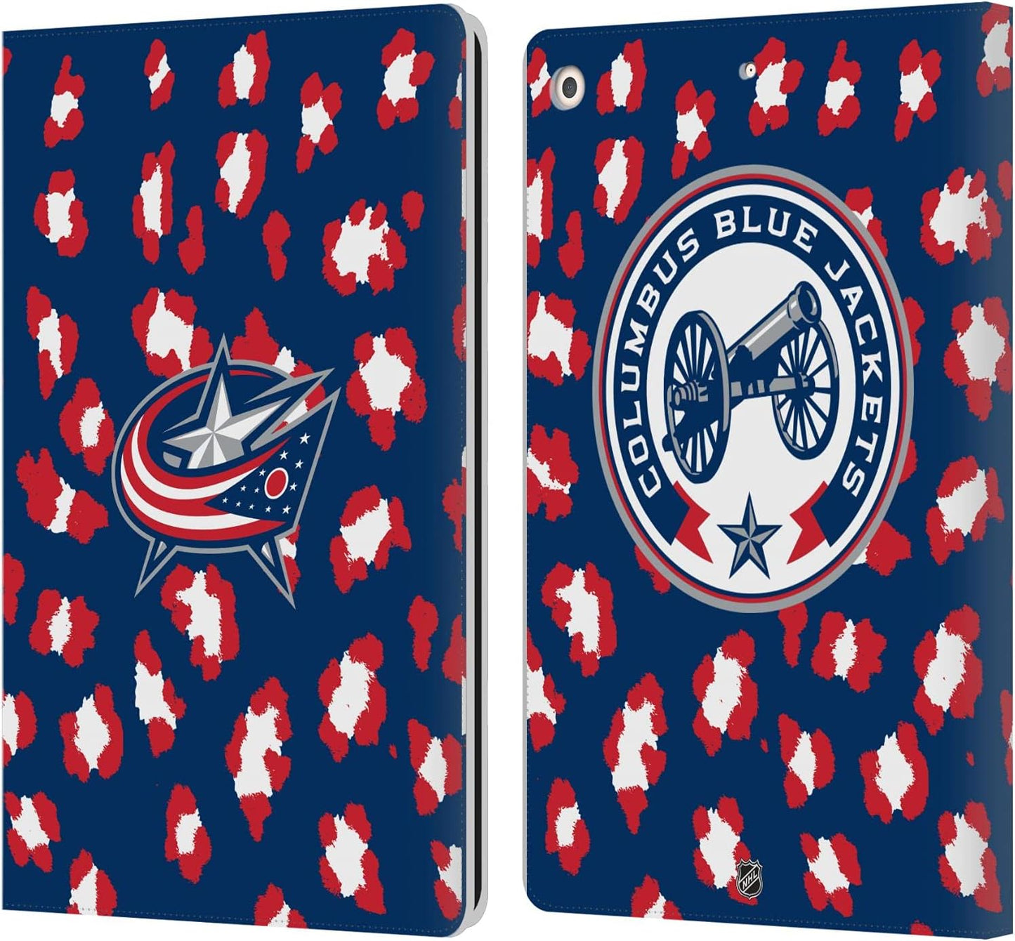 NHL Leopard Pattern Columbus Blue Jackets Leather Wallet Case