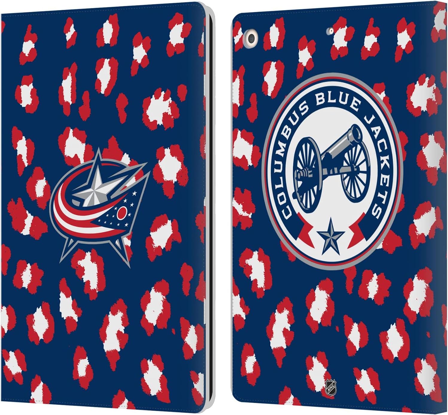 NHL Leopard Pattern Columbus Blue Jackets Leather Wallet Case