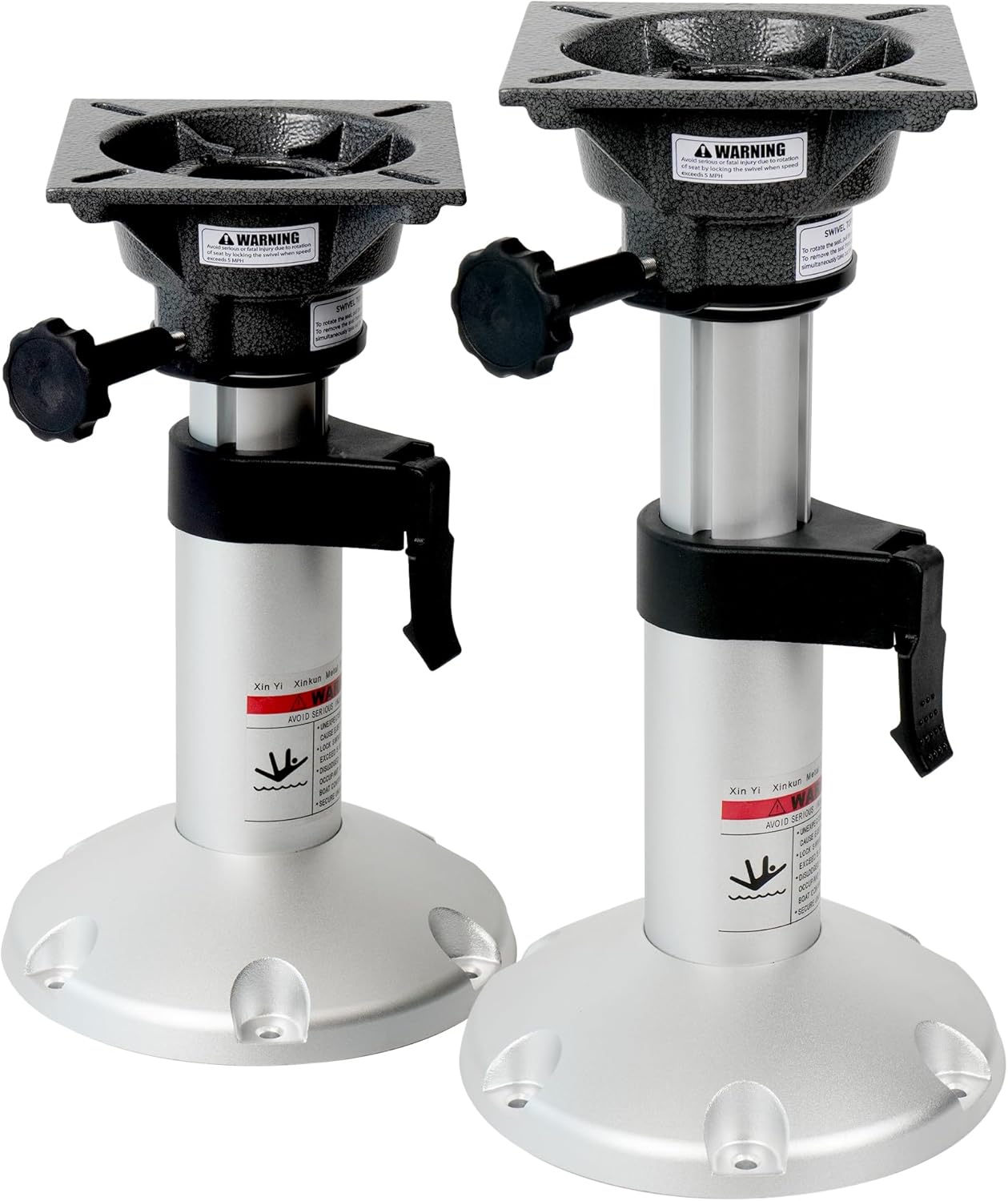 Aluminum Adjustable Height Locking Boat Seat Pedestals for Comfort