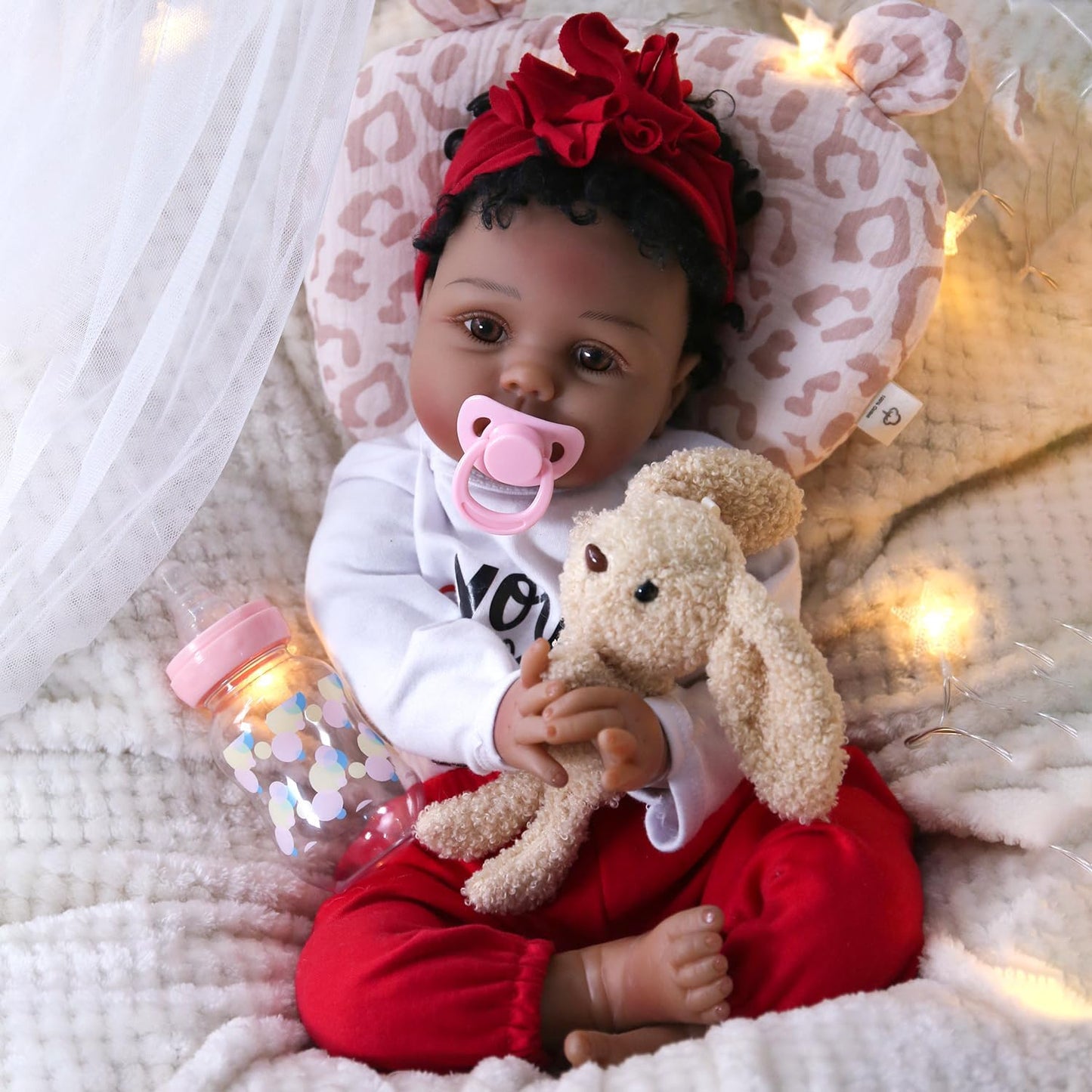 Realistic 22 in Black Reborn Baby Doll for Kids Age 3