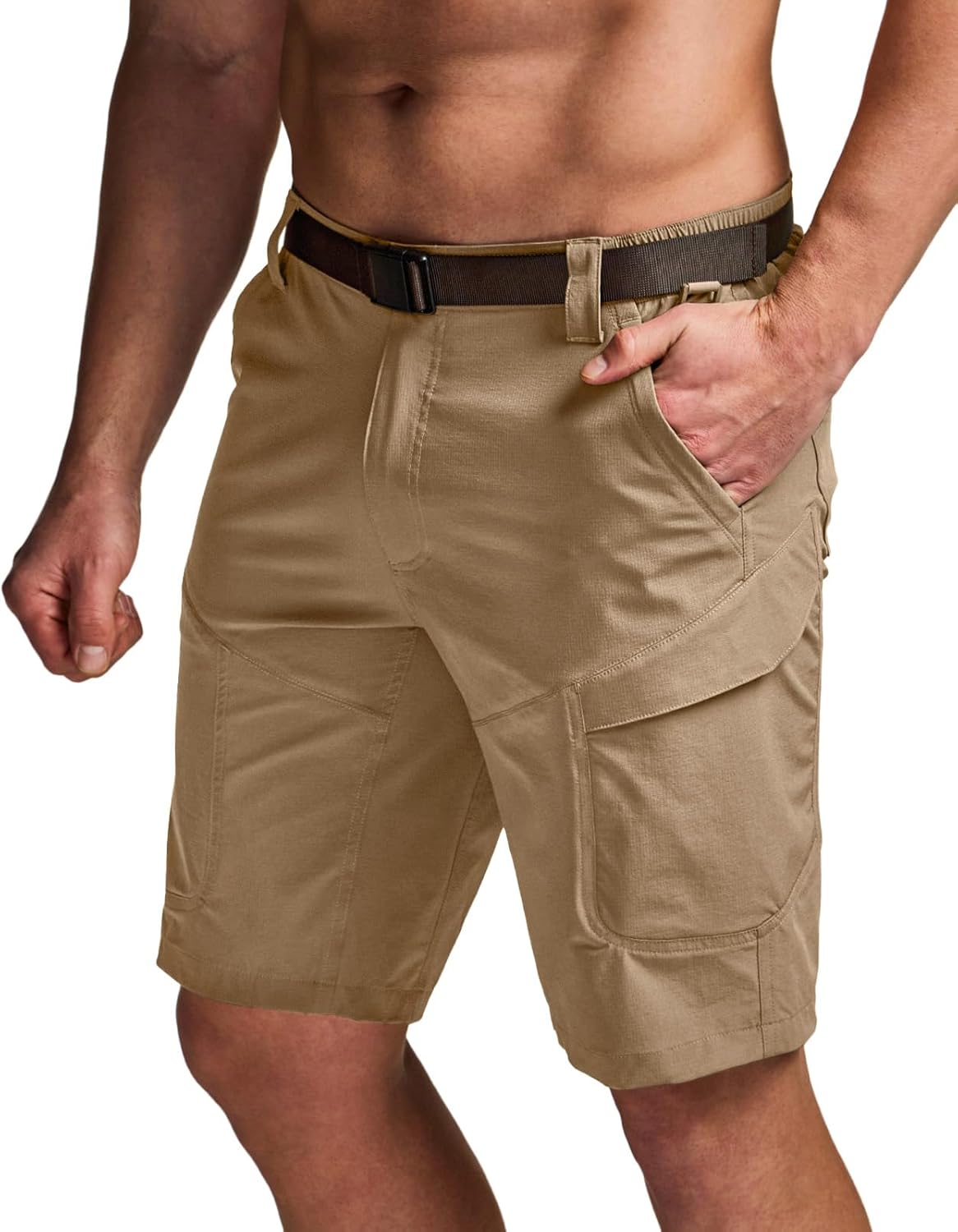 CQR Men's Quick Dry Stretch Hiking Cargo Shorts for Outdoor Fun