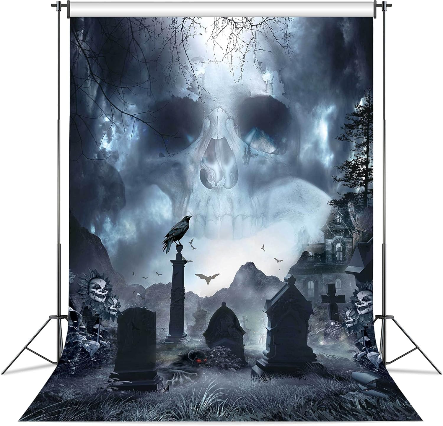 8x10ft Polyester Fabric Halloween Backdrop for Scary Parties