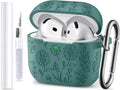 DaQin Cute PineGreen Airpods 4 Case + Cleaner Kit