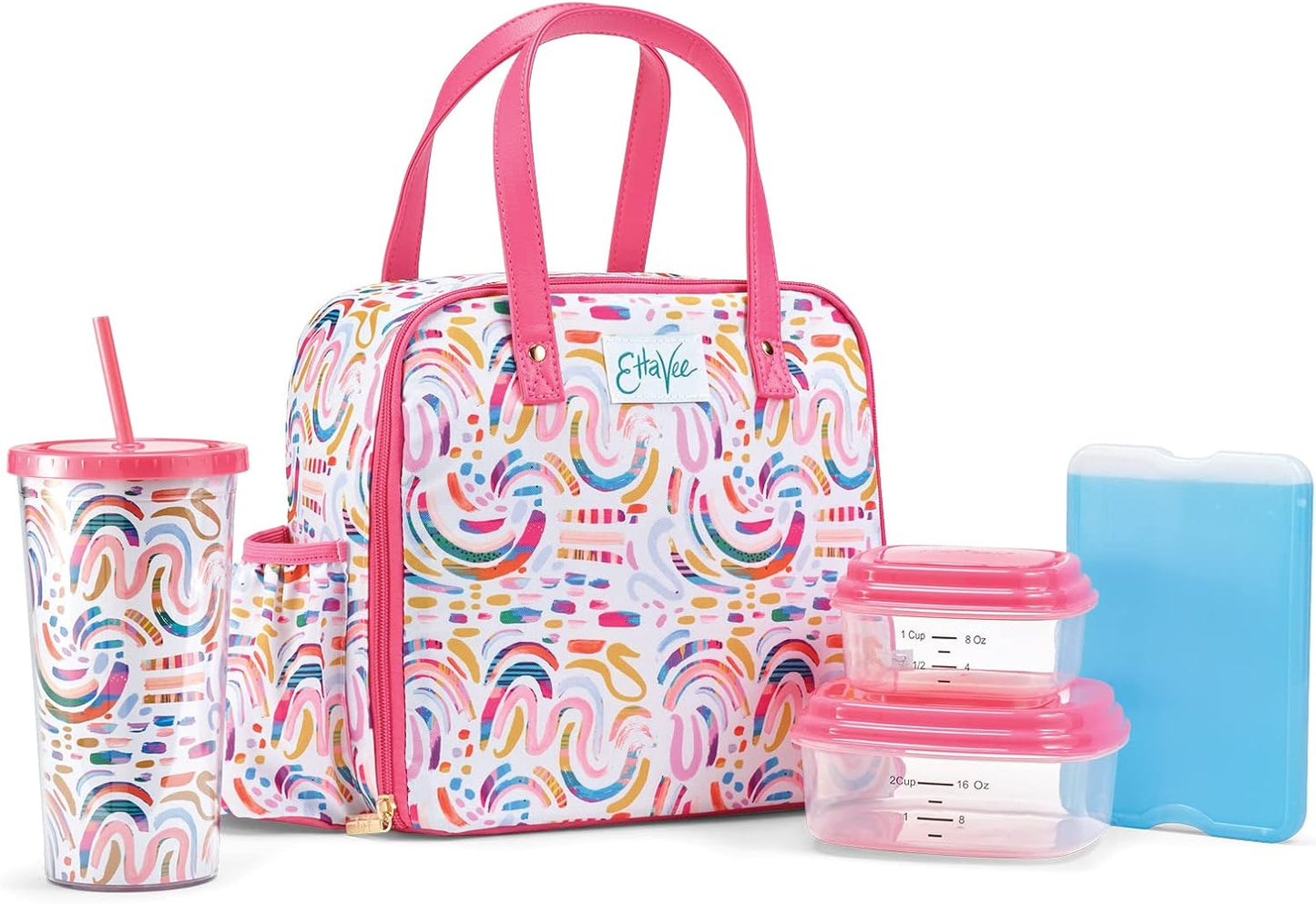 Insulated Lunch Bag For Women With Tumbler & Containers