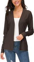 Women's Long Sleeve Open Front Knit Cardigan - Lightweight Cozy Layer