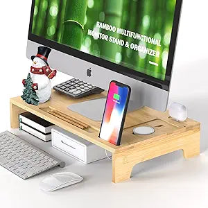 Computer Monitor Stand Riser - Versatile 7-in-1 Desktop Organizer
