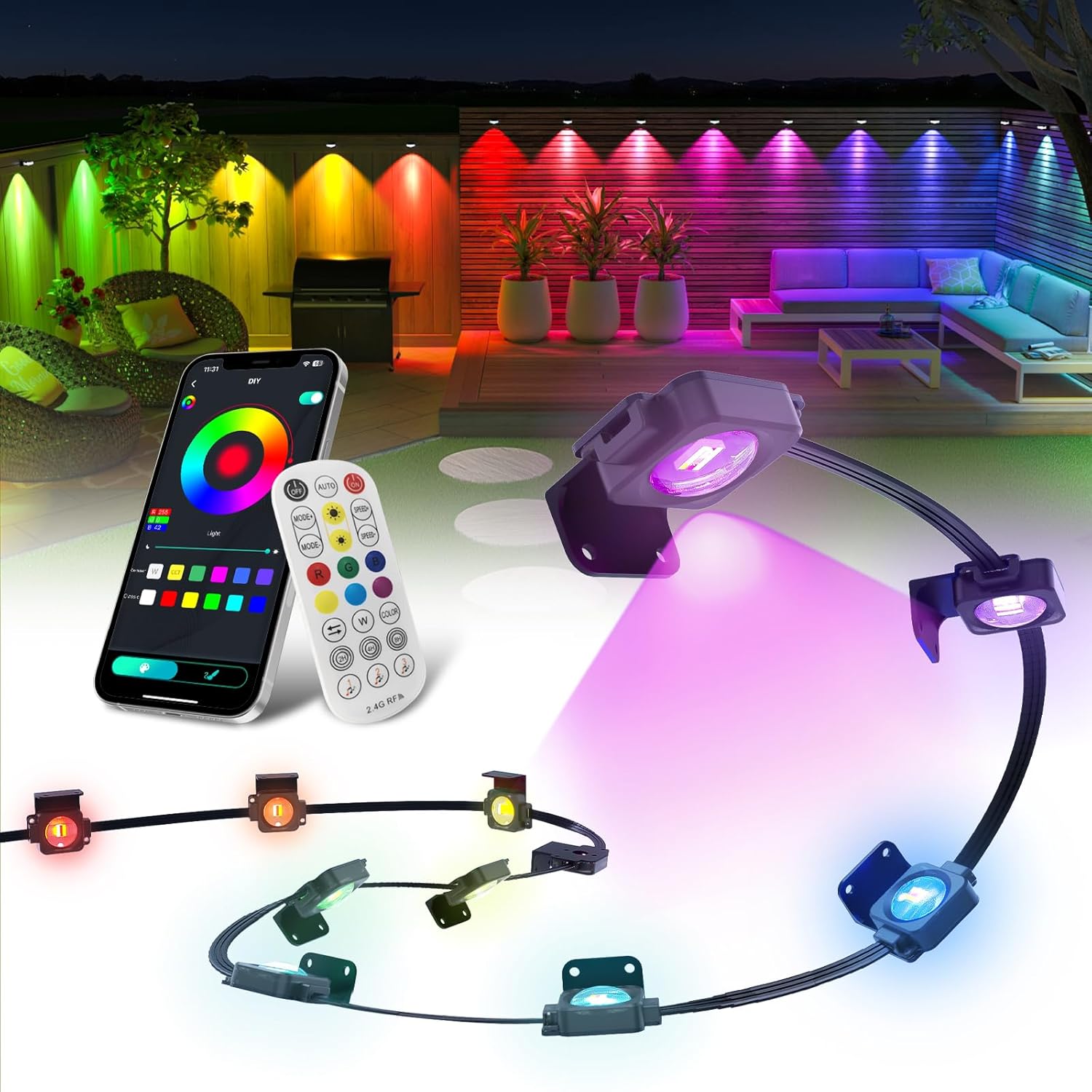 Permanent Outdoor Lights 33Ft 20LEDs for Year Round Decor