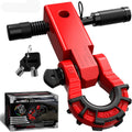 Shackle Hitch Receiver 2ft with Mega D Ring Shackle and Lock - Heavy