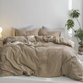 MooMee King Duvet Cover Set 100% Washed Cotton Twill - All-Season