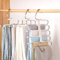 Pants Hangers Space Saving 4 Pack - S-Type Stainless Steel Organizer