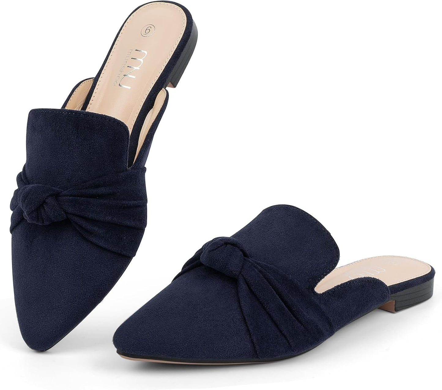 MUSSHOE Mules for Women: Comfortable Pointed Toe Slip-Ons