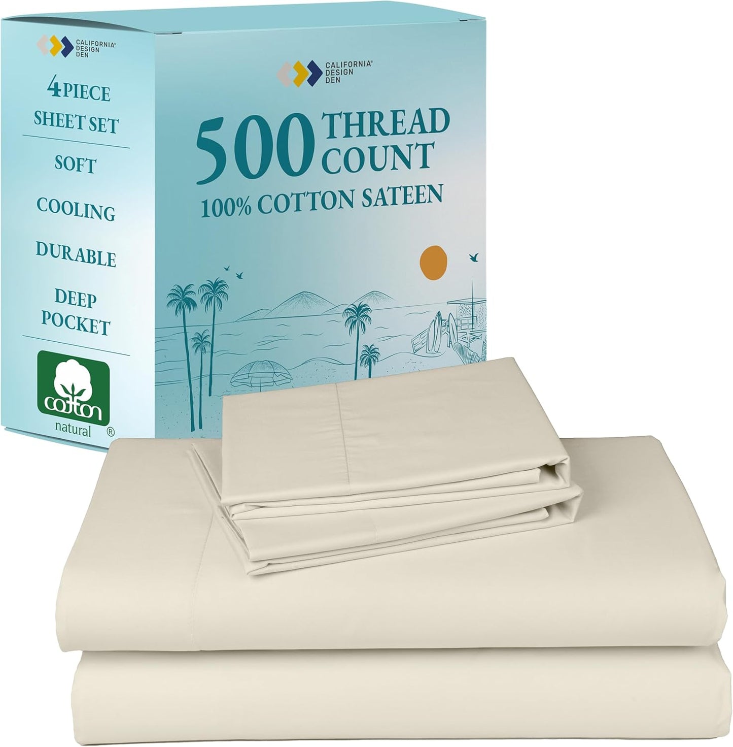 California Design Den Full Size Sheet Set - 100% Cotton Luxury