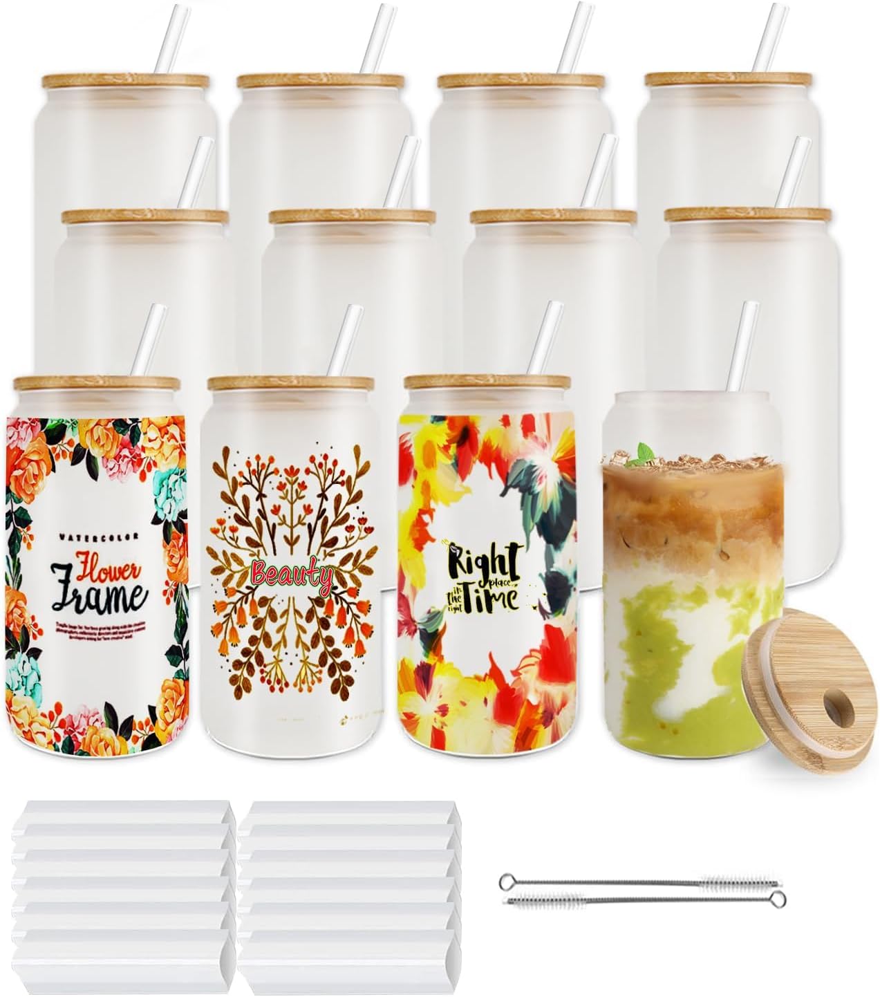 12 Pack Sublimation Glass Cups for Unique Customization Projects