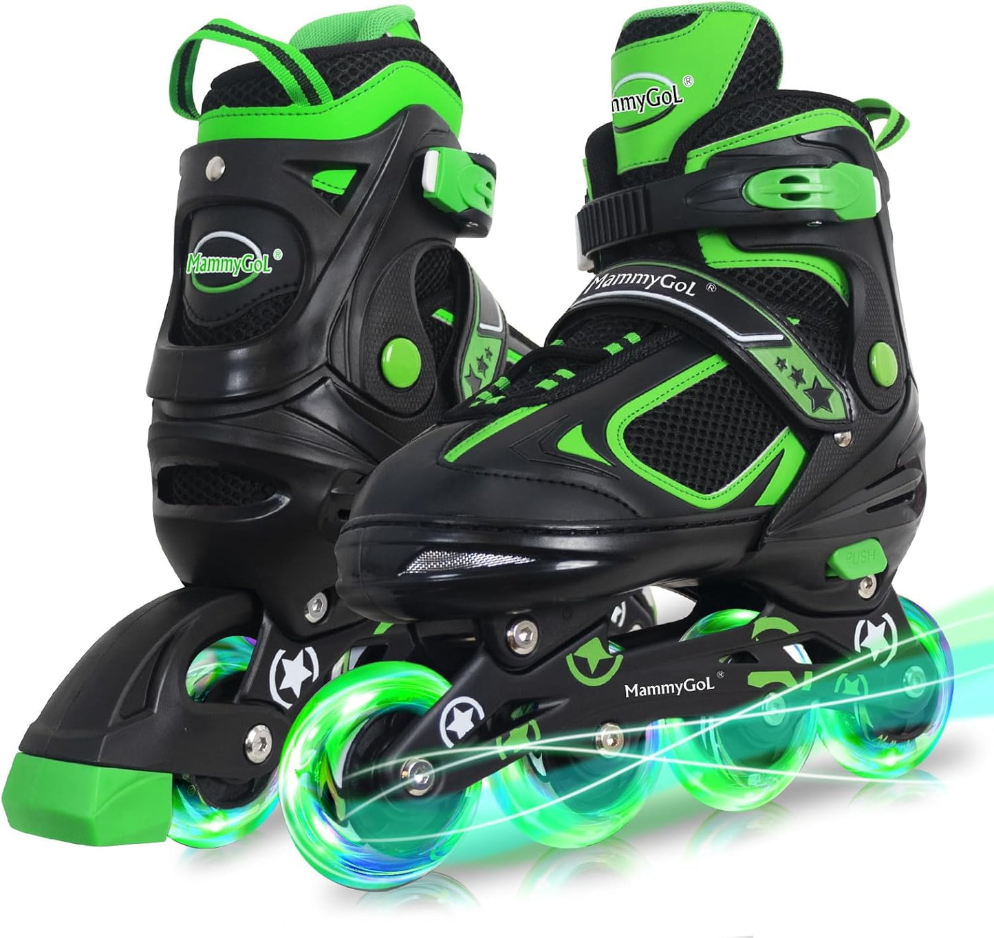 MammyGol Adjustable Inline Skates for Kids with Light Up Wheels