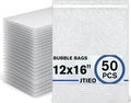 12x16 Bubble Out Bags 50-Pack - Clear Self-Adhesive Pouches