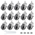 Caster Wheels 3ft Locking Swivel Stem Casters Set of 4 - Quiet, Heavy