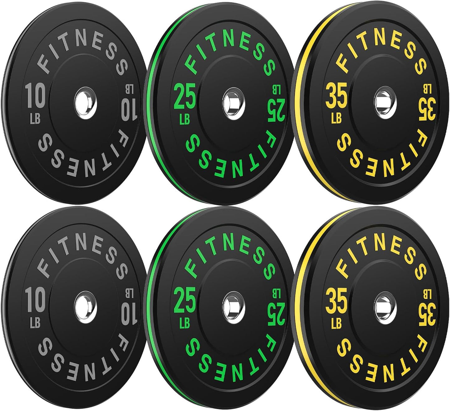Bumper Plates 2-Inch Olympic Weight Plate Set for Home Gym