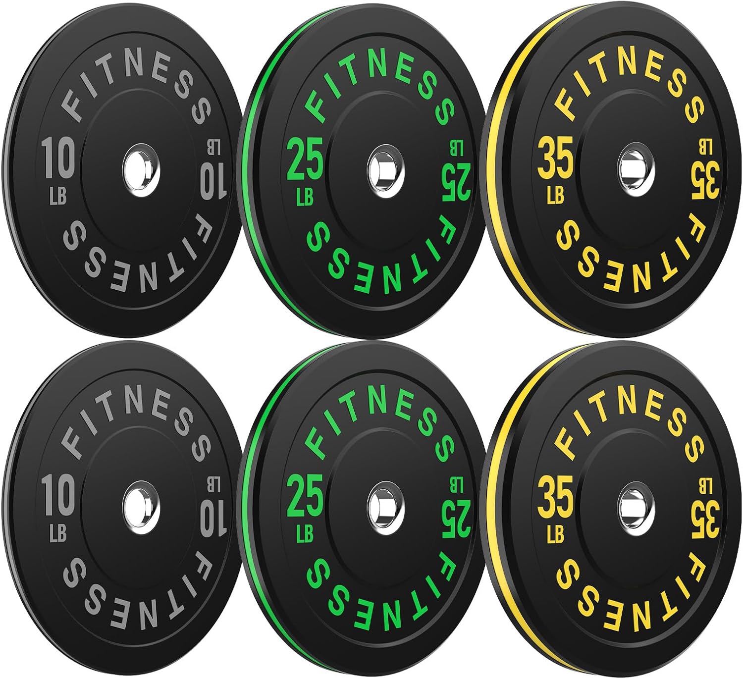 Bumper Plates 2-Inch Olympic Weight Plate Set for Home Gym
