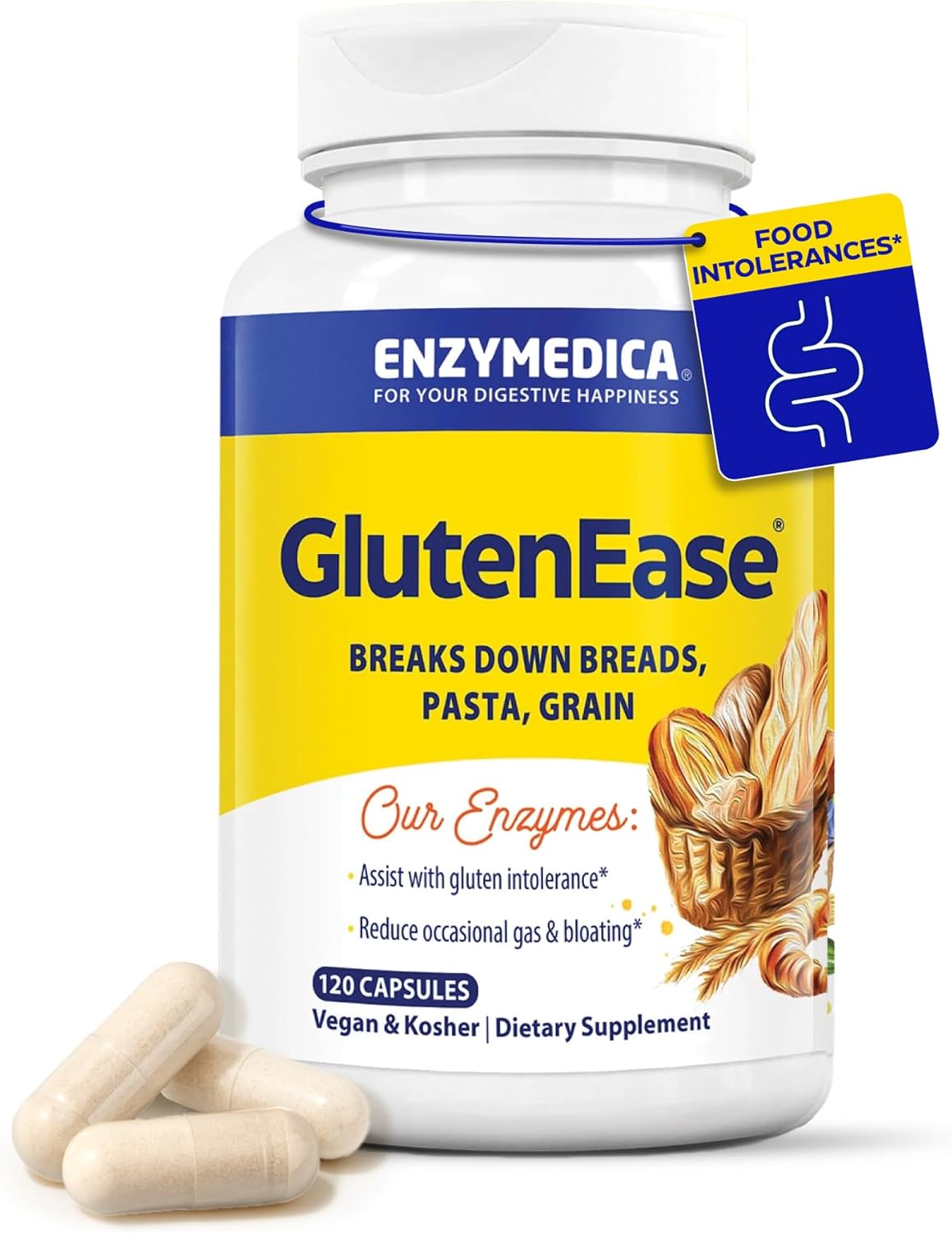 Enzymedica GlutenEase Digestive Enzymes for Gluten Relief