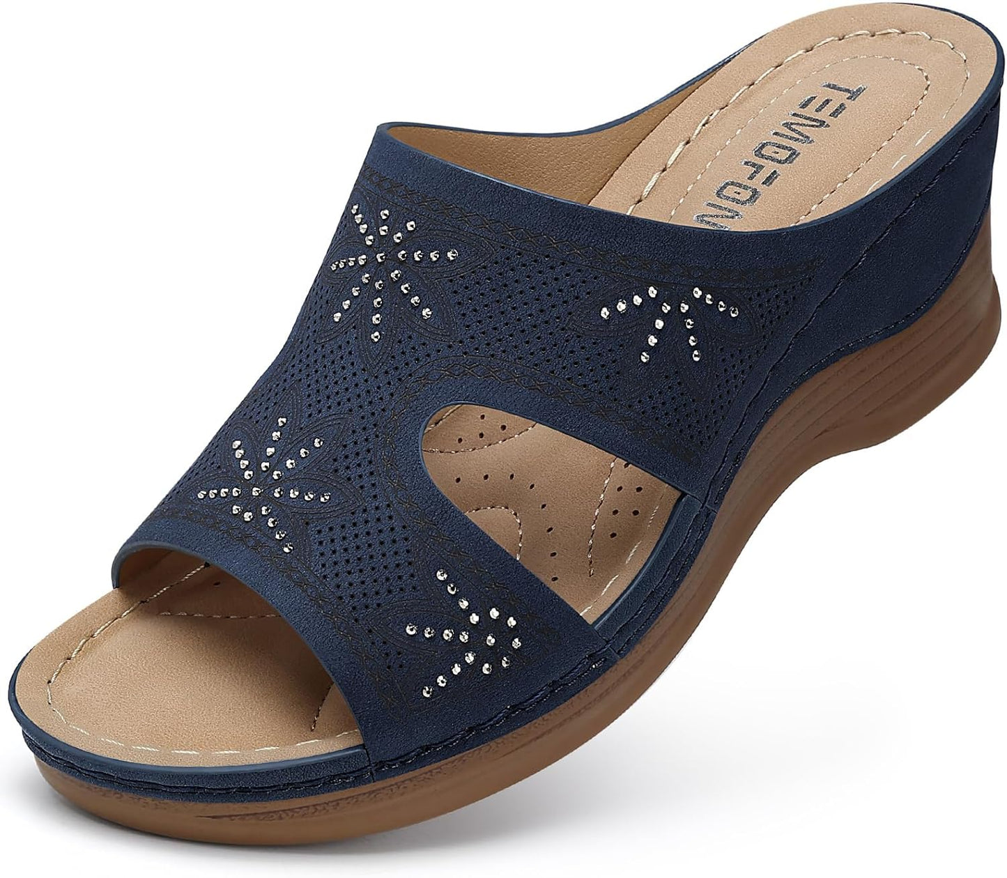 TEMOFON Women Wedge Sandals: Comfortable Slip-On Summer Style