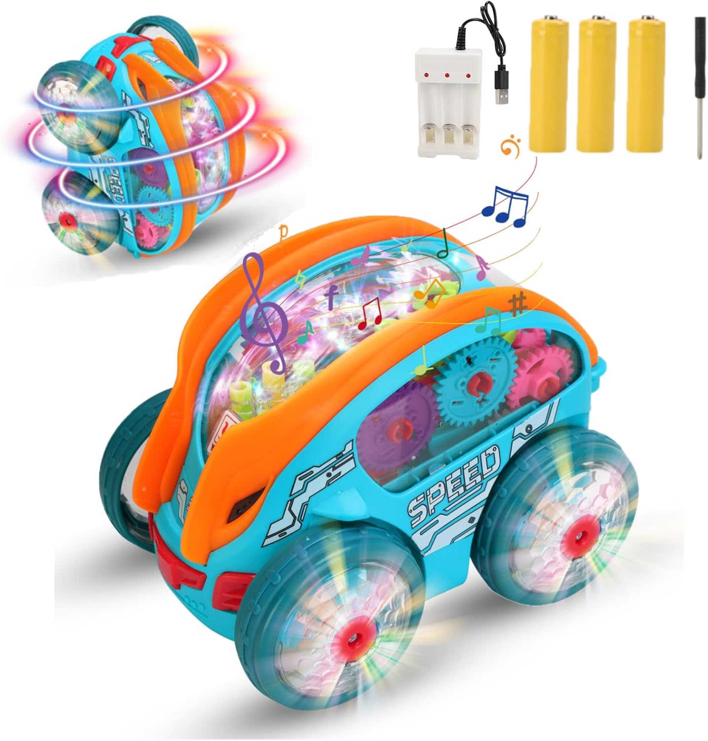 Interactive LED Toy Car for Toddlers