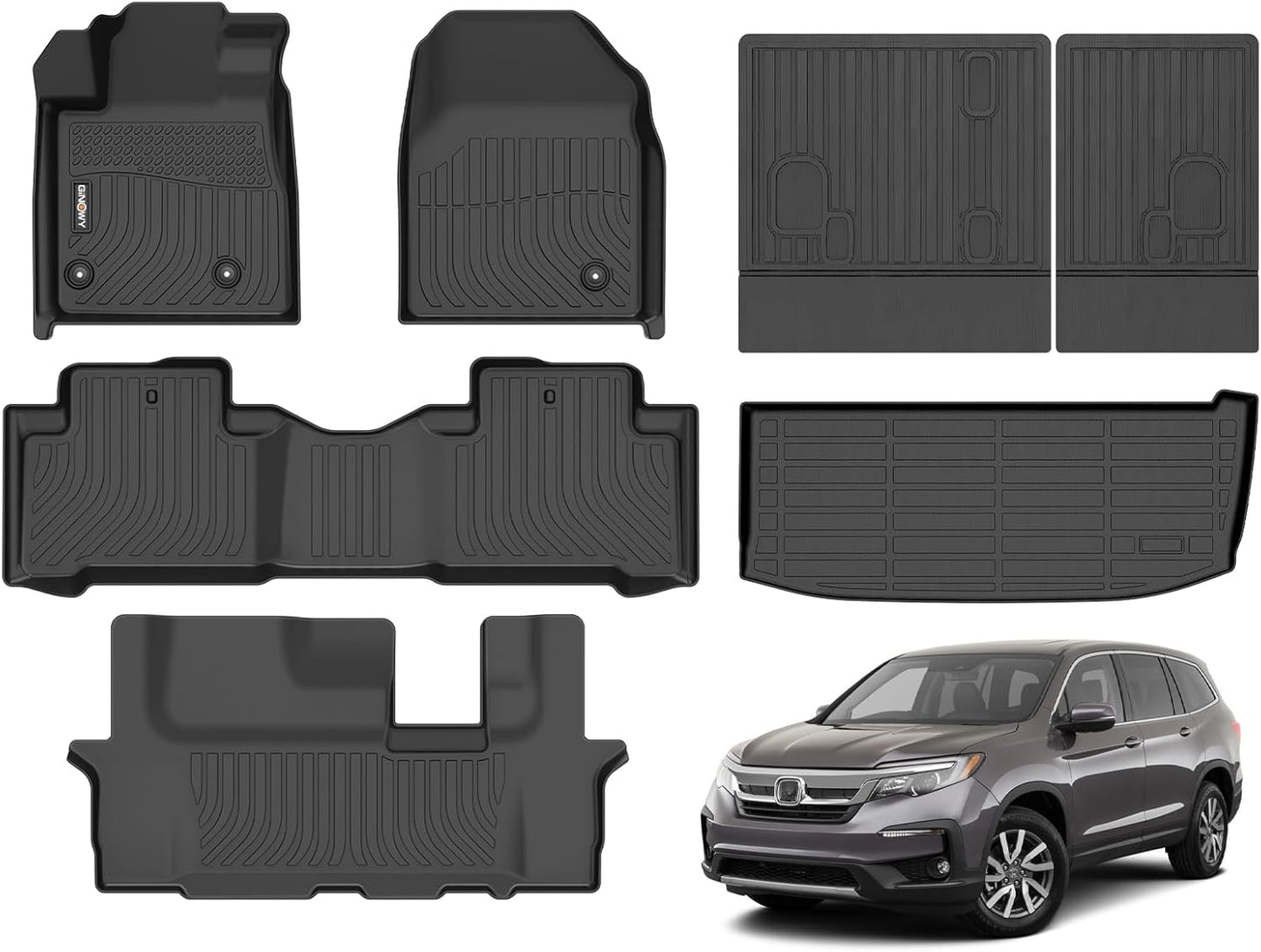 Custom Fit All Weather Floor Mats for Honda Pilot 2009-2015