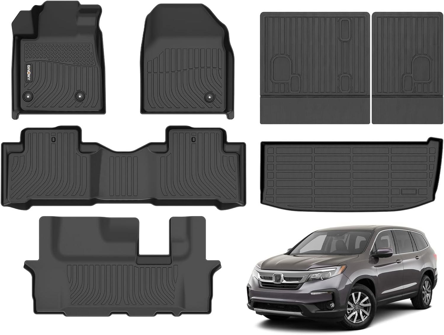 Custom Fit All Weather Floor Mats for Honda Pilot 2009-2015