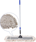 24in Industrial Cotton Floor Dust Mop with Adjustable Steel Handle