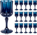 Ciaell 24PCS Blue Plastic Wine Glasses - Vintage Look, Durable 7 Oz