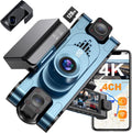 4K DashCam for Cars 4 Channel - 360 Coverage with Voice Control