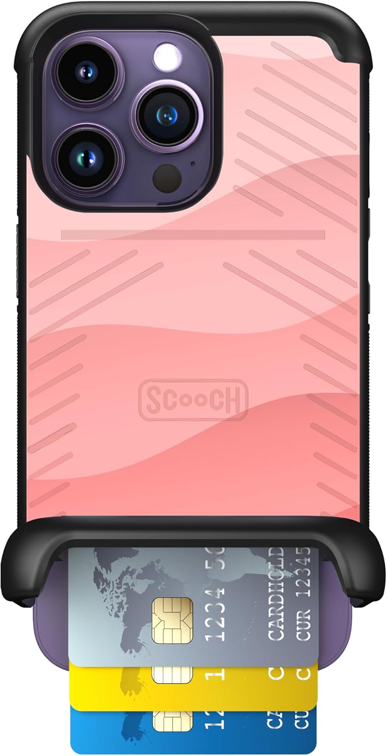Scooch Wingmate for iPhone 14 Pro: Stylish Pink Waves Case